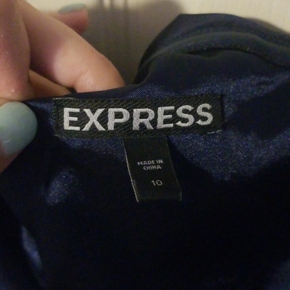Express off the shoulder navy dress - Picture 3 of 3